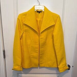 For Cynthia Yellow Blazer with Textured Design
